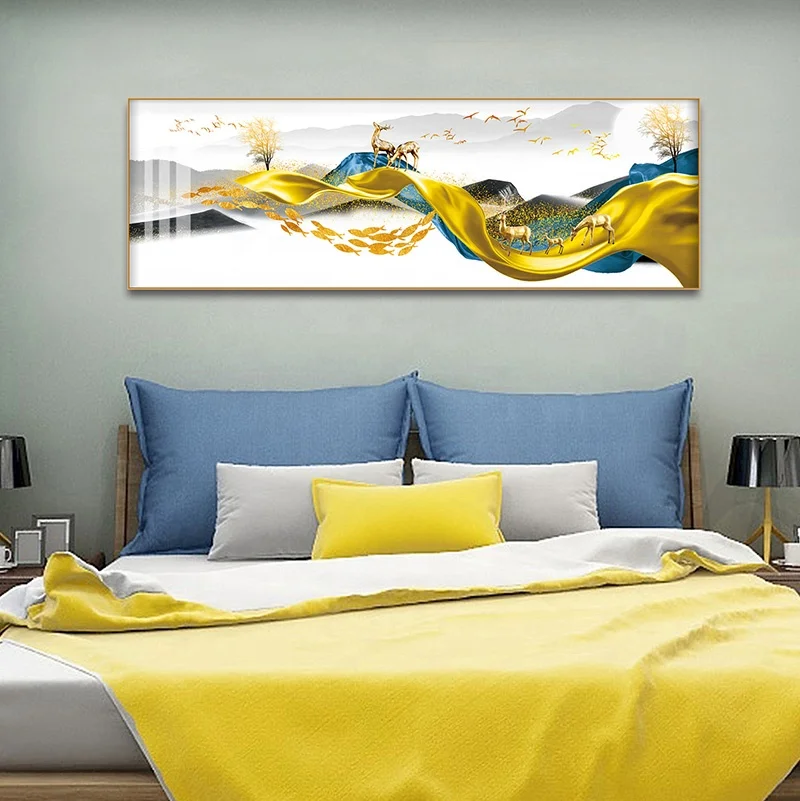 Best Selling  Damp Proof Abstract Scenery Painting Print Canvas Art Acrylic Wall Art for Hotel Room