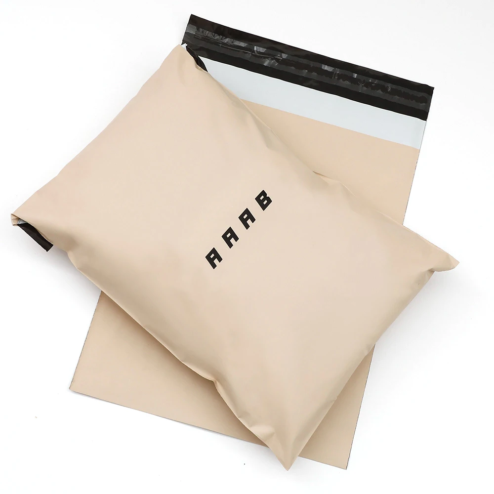 High Quality Shipping Bag Custom Clothing Brand Printing Matte Brown Metallic Poly Mailer for Clothes