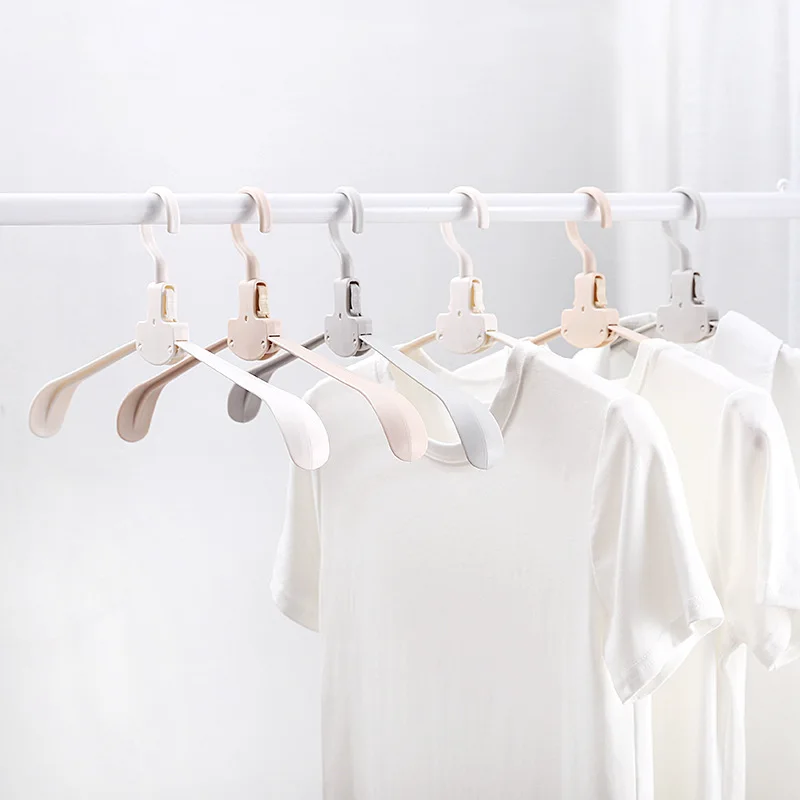 Wholesale Household magic Anti Slip Colors Accessories Plastic Clothes Hanger Portable Folding Drying Rack for Travel