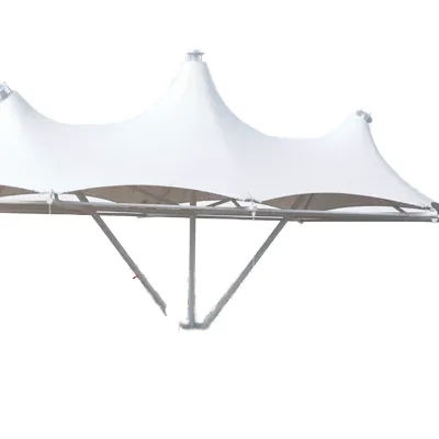 Высококачественная стальная рама с PVDF мембраной остроконечный павильон растягивающая ткань кровля для архитектуры дизайн цветочного оттенка