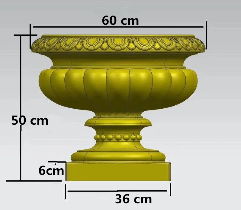 Diameter 60cm/23.6 Inches Cement Concrete Planter Flower Pot Molds for Outdoor Garden House Building Decoration