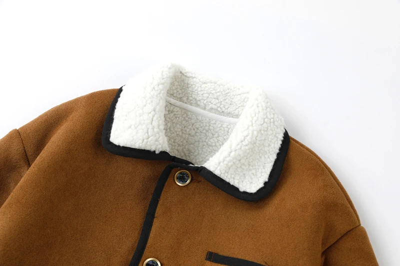 2025 New Arrivals Winter Boys Coat&Outwear Jackets For Kids Fur Fleece Thick Coat Jacket With Fur Collar Kids Faux Fur Jacket