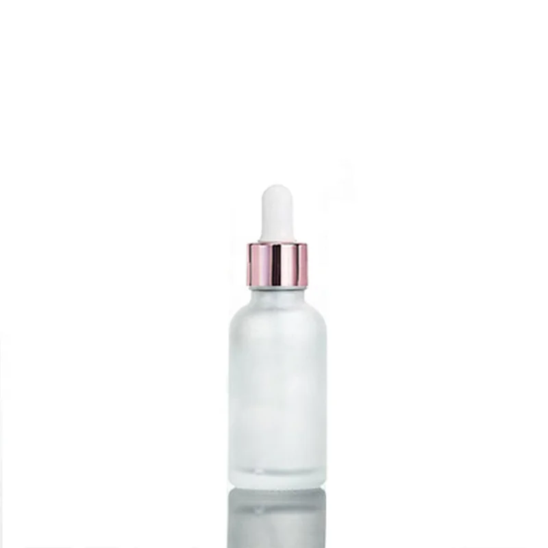 30 ml Serum Essential Oil Pink Rose Frosted Glass Dropper Bottle with Rose Gold Droppers Cap Aromatherapy Bottles for Oils 30ml