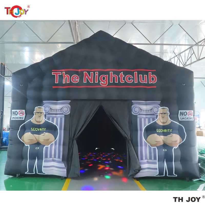 Commercial Black  LED disco lighting mobile night club tent Inflatable Cube Party Tent inflatable nightclub with smoke machine
