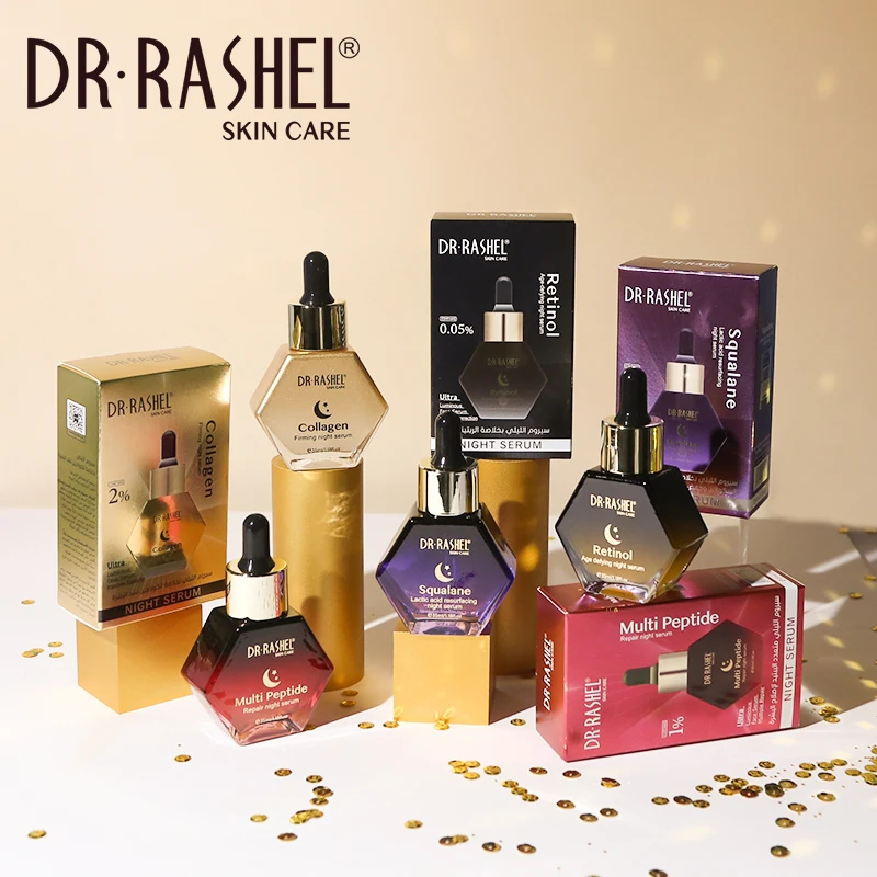 DR RASHEL Skin Care Moisturizing Firming Squalane Lactic Acid Peptide Retinol Collagen Facial Night Serum