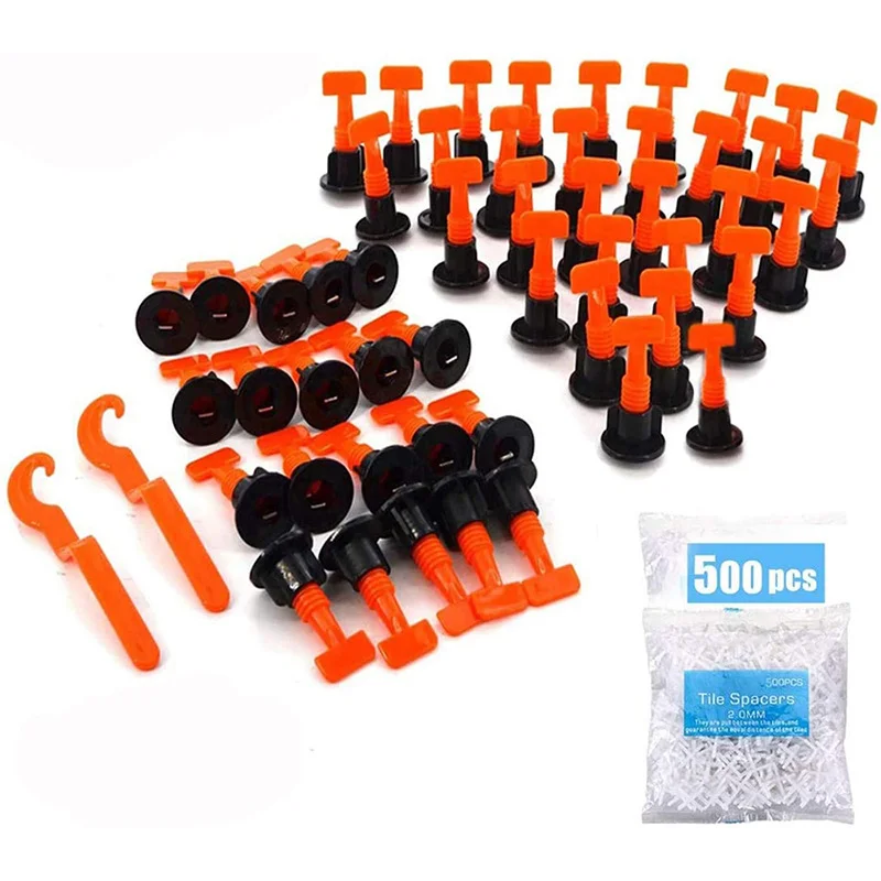 50Pcs Flat Ceramic Floor Wall Construction Tools Reusable Ceramic Tile Leveling System Kittile Leveling System Kit for Tiles