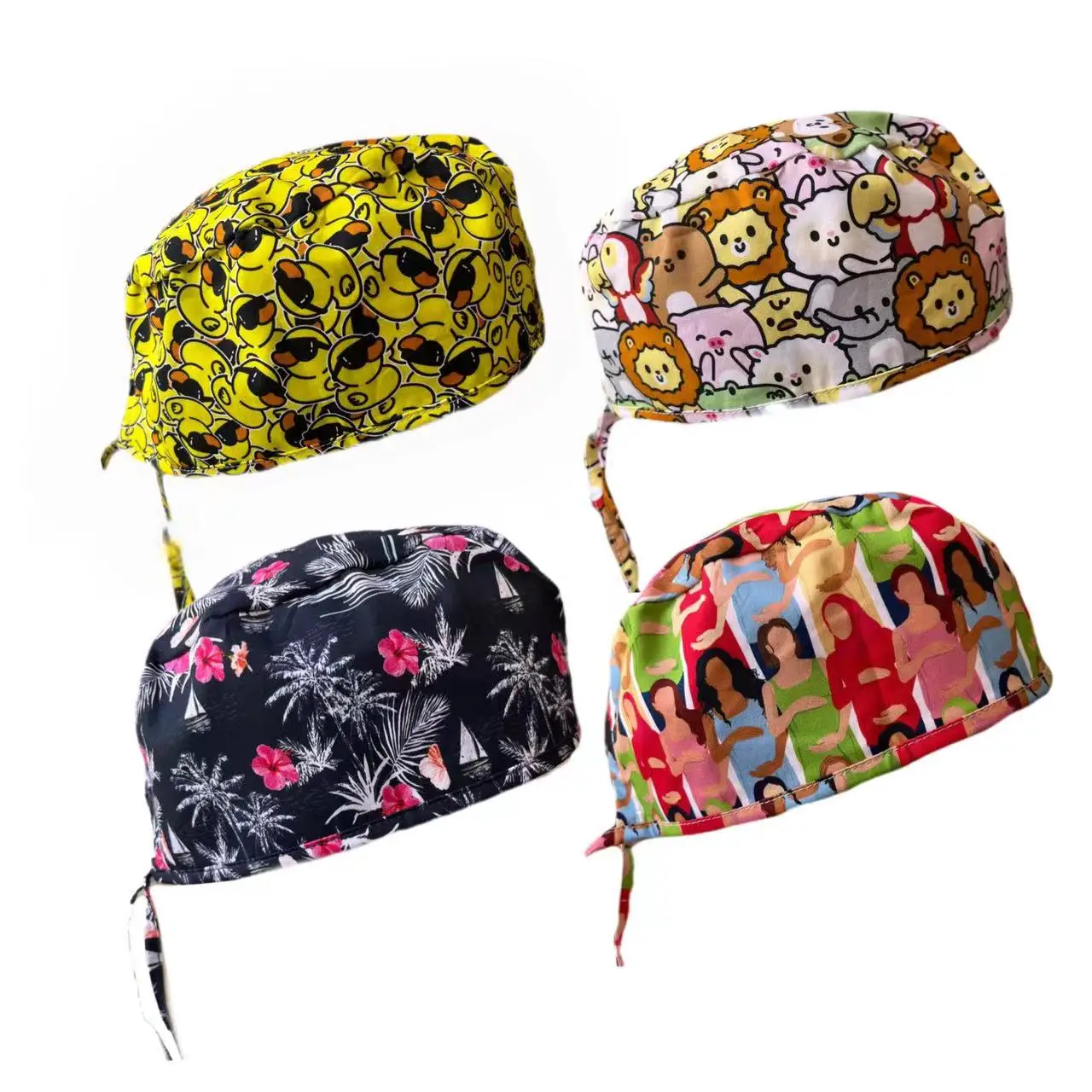 nurse doctor male short skull caps custom print logo scrub caps for short hair men hospital work uniform caps for nurse