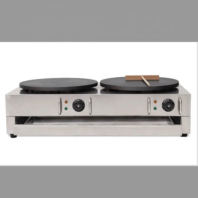 Commercial electric crepe machine automatic pancake maker hot double head Indian flying pancake machine
