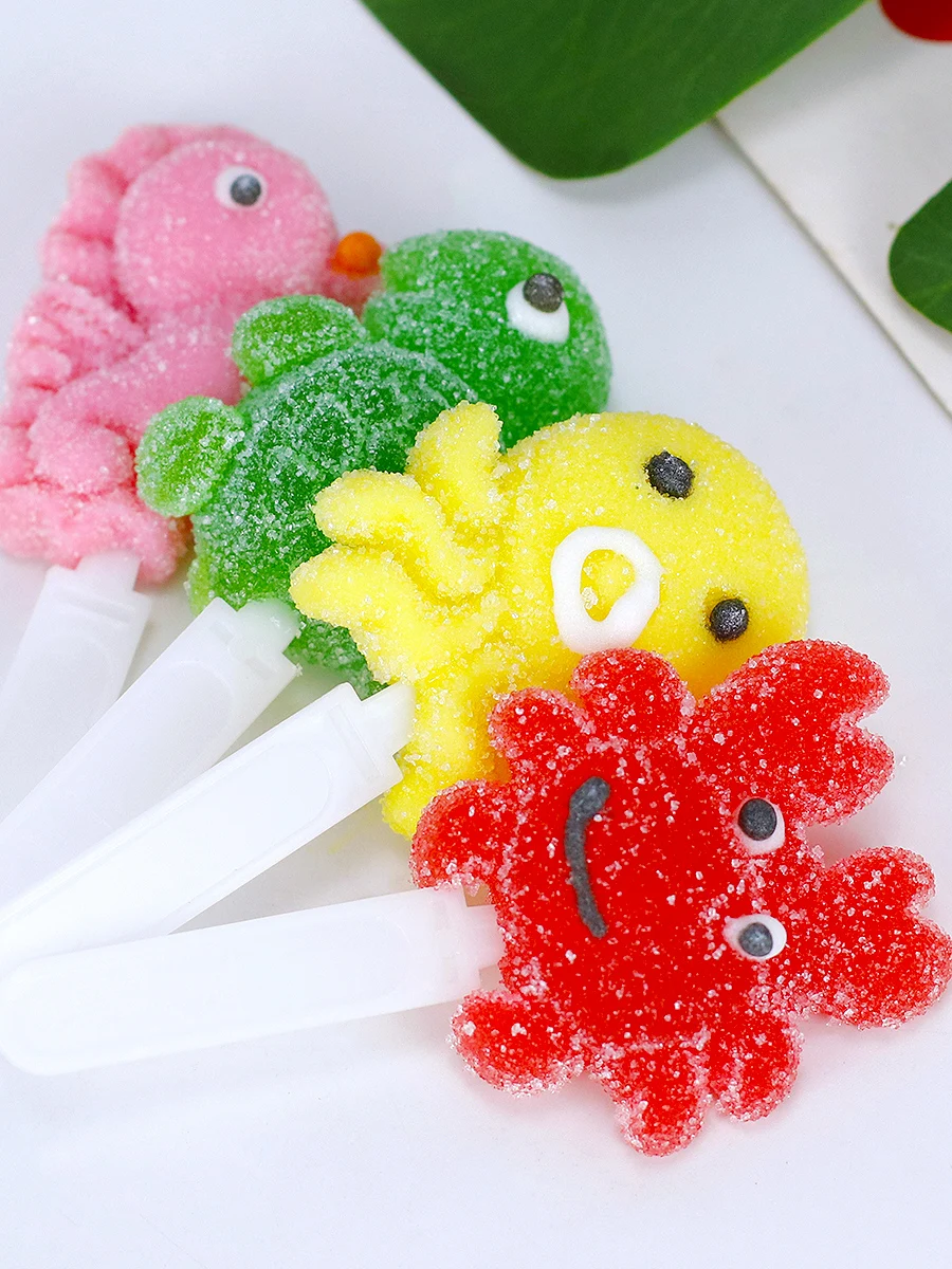 Custom Funny Turtle Crab Octopus Seahorse Seaworld Animals Gummy Jelly Candy For Kids