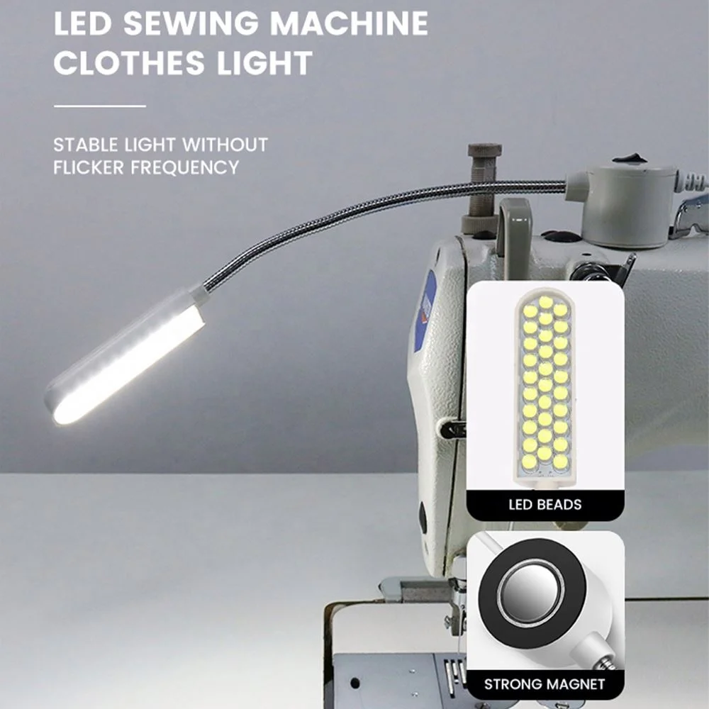 Industrial 20 Leds Gooseneck Arm Work Lamp Magnetic Mounting Base Lathes Workbench Led Sewing Machine Light