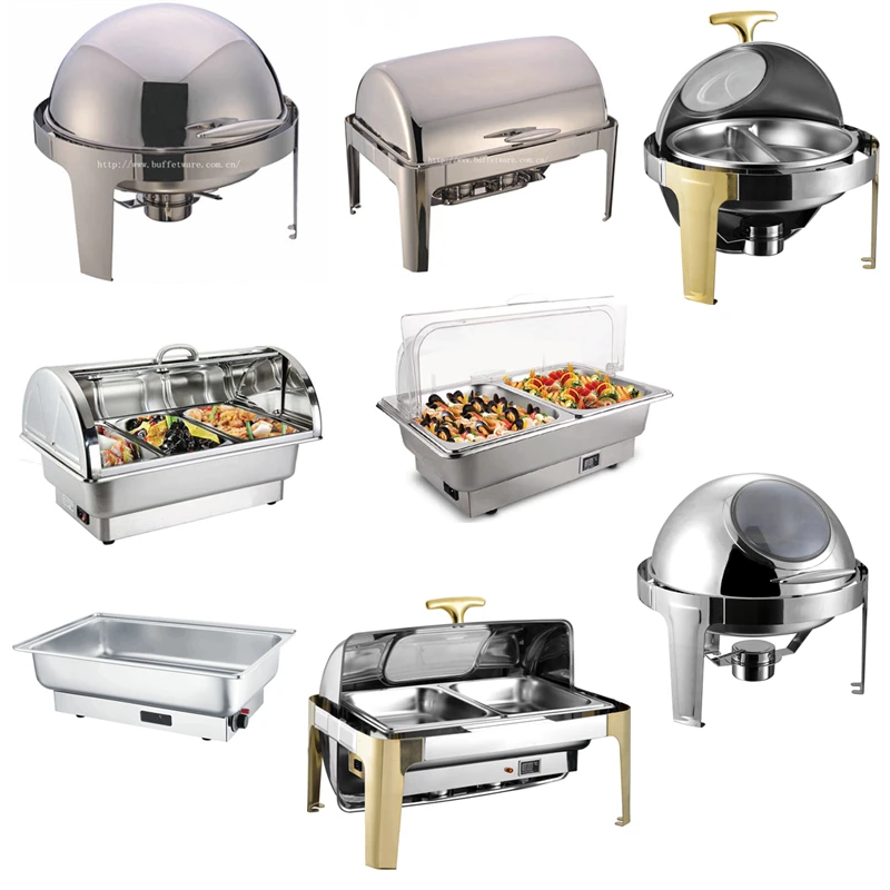 Заводская поставка медная тарелка для жарки набор буфета подогреватель еды с серебряной посудой