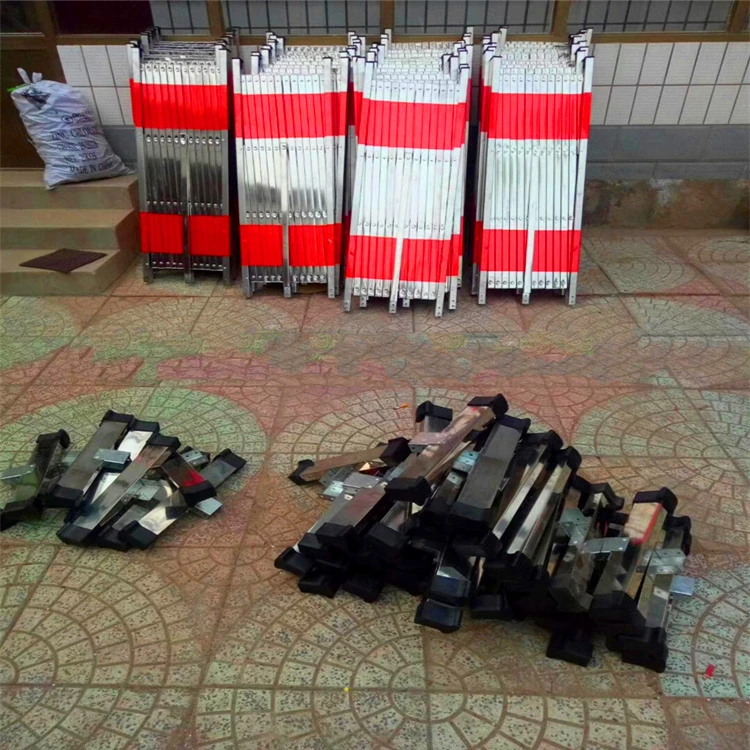 Security Folding Gate Double Diamond Details Road Manual retractable gates Pedestrian control security barrier