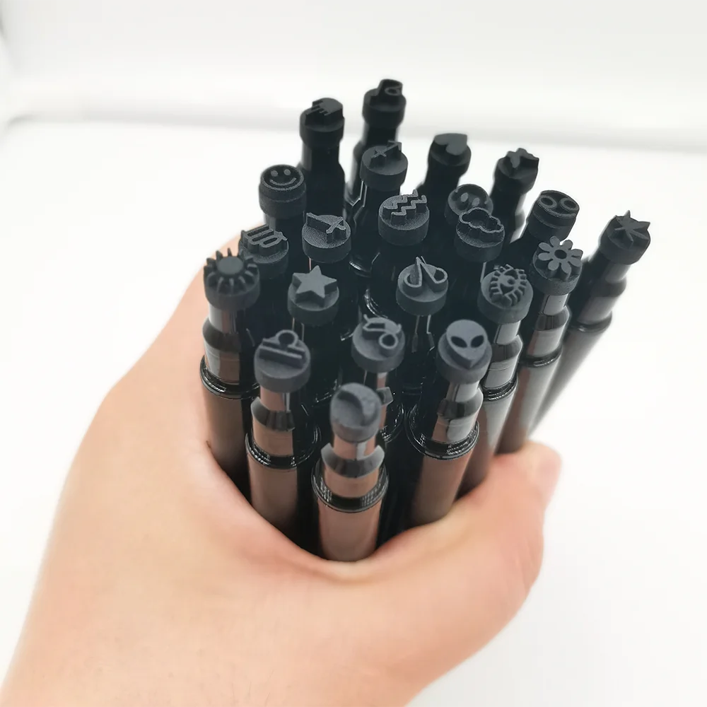 2 in 1 Stamp  Eyeliner Set  Colorful Eyeliners Love Star Flower Stamp Double Head Waterproof No Logo Eyeliner