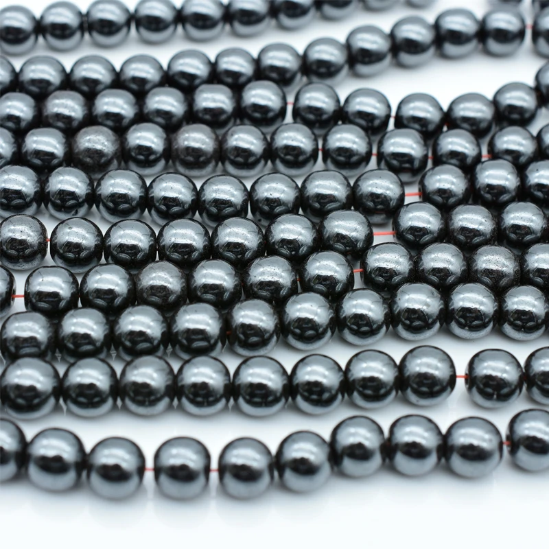 Trade Insurance 4/6/8/10/12/14/16mm Natural Hematite Loose Beads