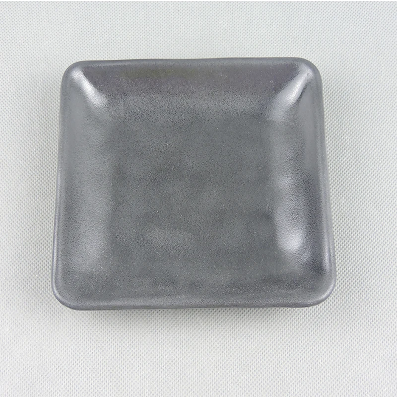 Factory Supply New Style Matte Black Melamine Square Platter For Restaurant