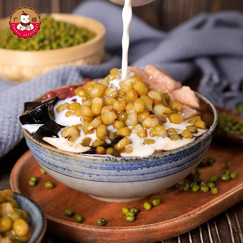 900 г Органические консервированные зеленые бобы мунг пузырьковый чай топпинги летом