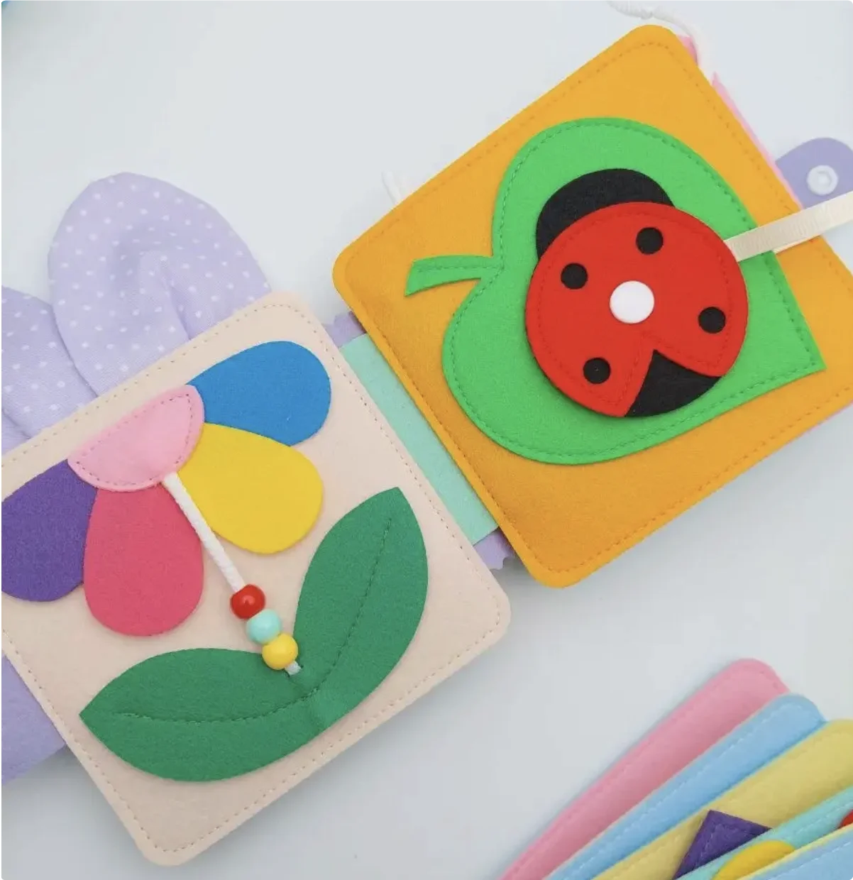 Baby First Soft Felt Activity Animal Cloth Book Toddler Visual Excitement Quiet Book Cartoon Rabbit Felt Busy Book Toy