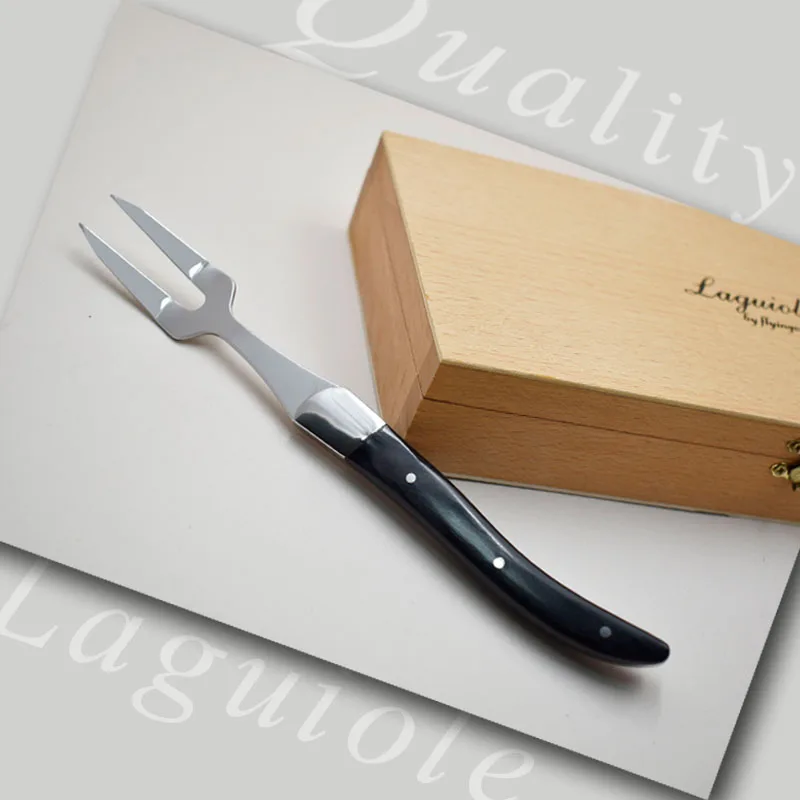 Premium Metal Cutlery Stainless Steel Steak Fork with Wooden Handle Direct Factory Price for Kitchen Use