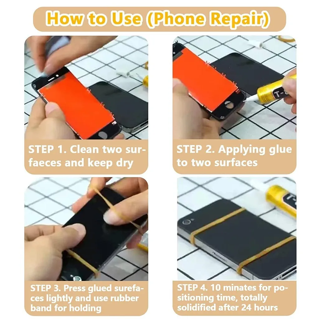 T7000 50ml Black Glue Bezel Sealant Sticky Computer Cell Phone Screen Glue Repair Back Cover Back Shell T7000 Repair Glue