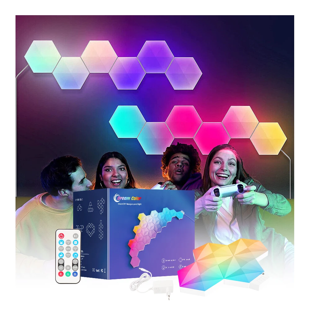 CL Lighting E-commerce Supplier Custom Diy Multi Color Tuya Smart Lighting Led Hexagonal Gaming Lamp
