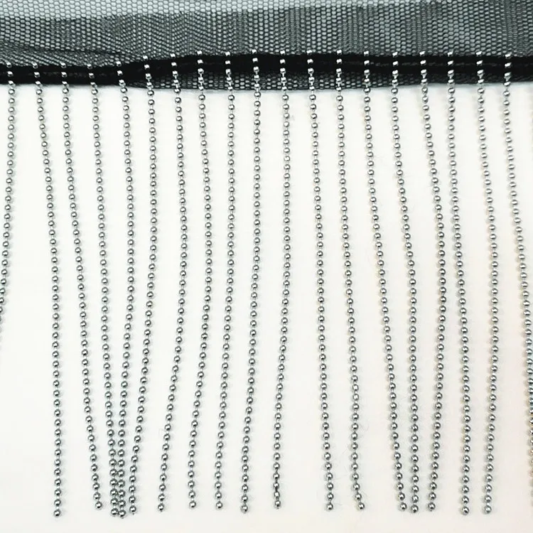 Mesh Fabric Fringe for Jeans Clothing Accessories DIY Decoration Trim Round Bead Chain 9cm Tassel Lace Ribbon Tassel Chain