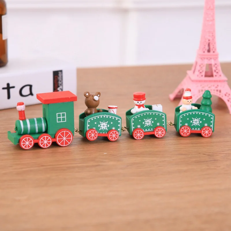 
Wooden Christmas Train Festival Gifts for New Year Children Toys Xmas Decoration 