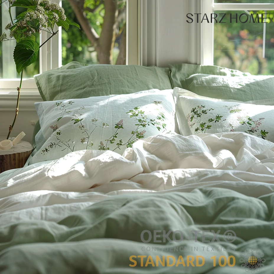 Starz Home 100% Cotton Linen Women Set Queen Size Indulges in Hotel Elegance with Purest Cotton Softness