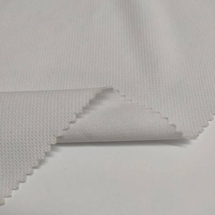 White Birds Eye Mesh Knit Fabrics 100% Polyester Two Way Stretch Sportswear Power Mesh Fabric