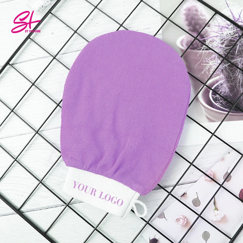 Ready To Ship Stocked Purple Exfoliating Gloves Kessa Silk Bath Mitt Body Scrub Glove