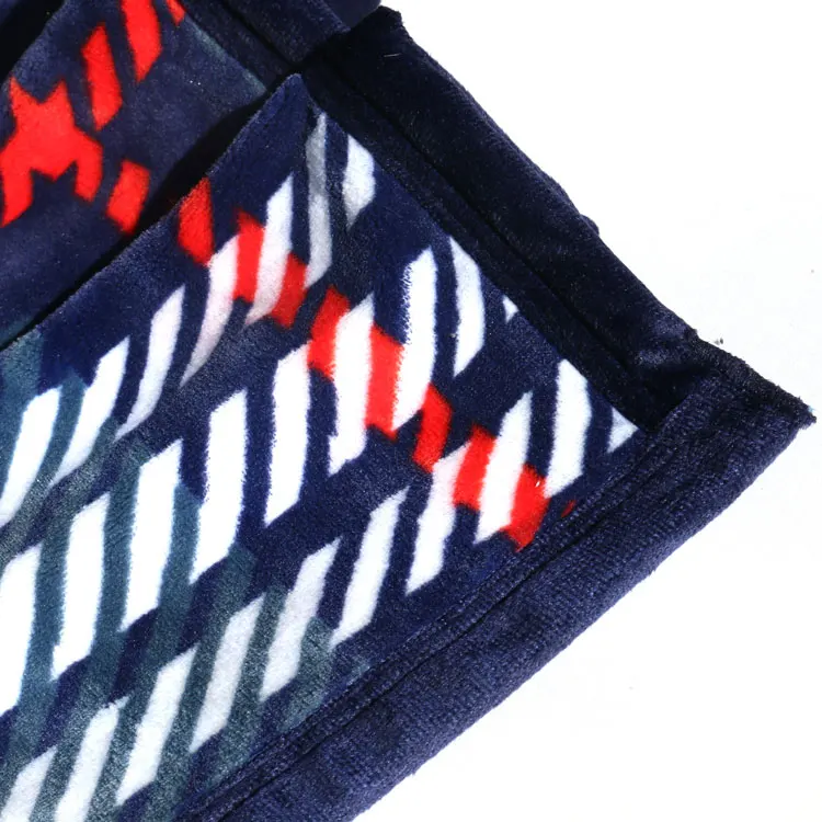 400 gsm fabric super soft fleece flannel printed luxury double  sided  match color  binding   blanket