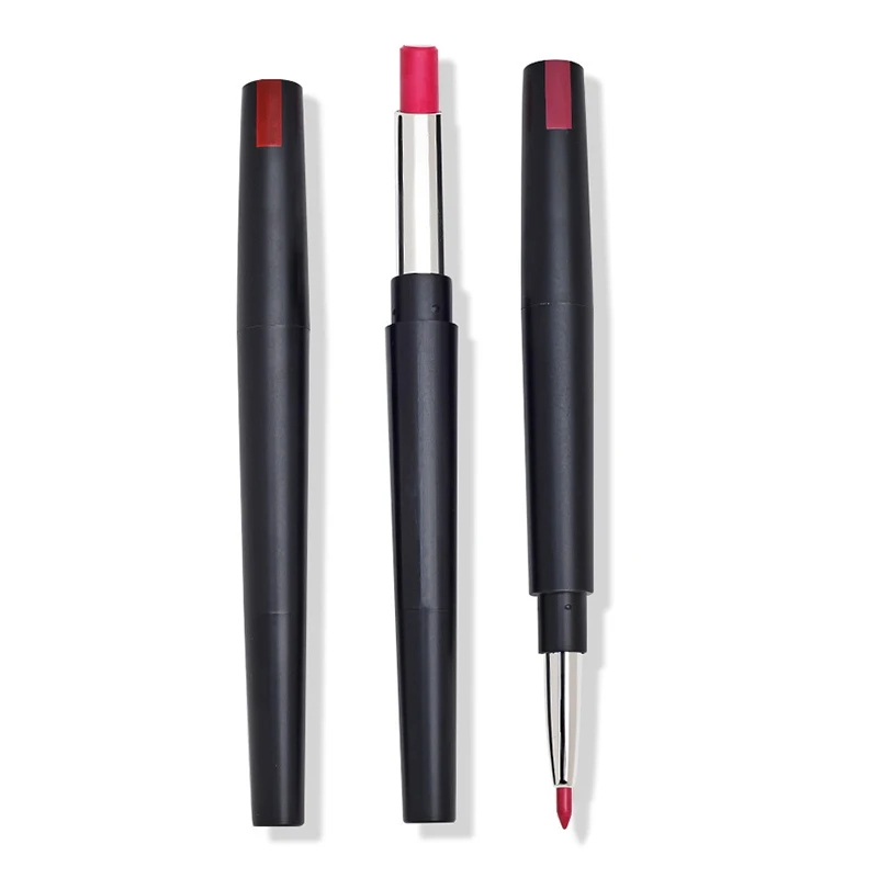 Best Selling Cruelty-Free High Pigment Waterproof Matte Red Lip Liner 2-in-1 Matte Lip Liner Lipstick Custom