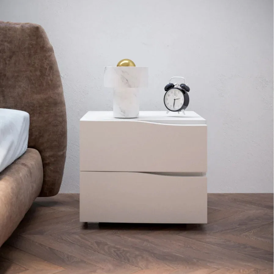 Fondlive 2 drawers bed side bedroom Italian design wooden bedside table with drawer