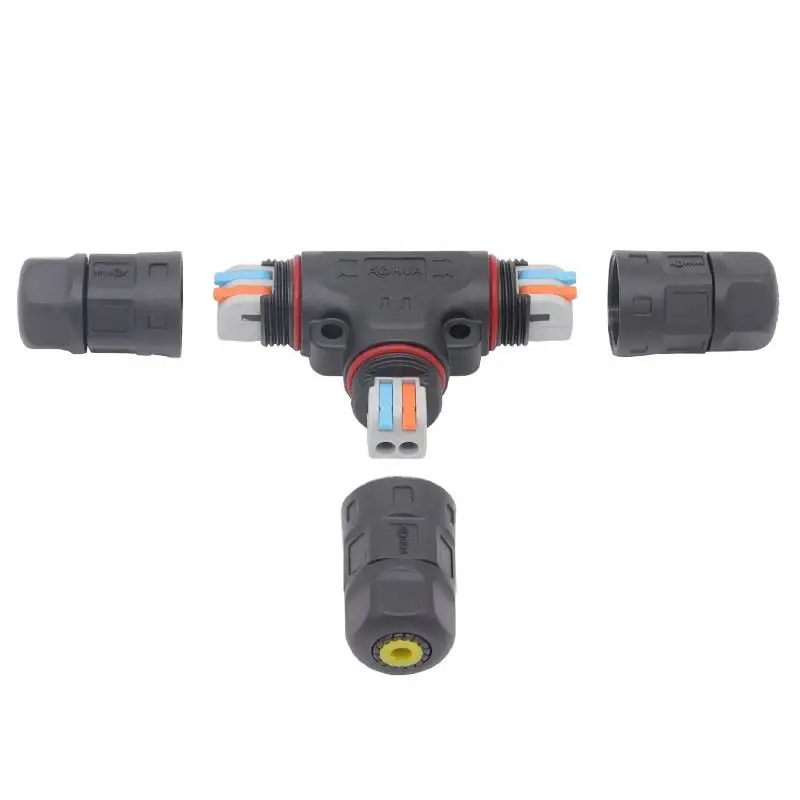 T Connector Fast 2 Pin Wire Terminal Cable Connector 1 In 2 Out Connectors For Electrical Cable