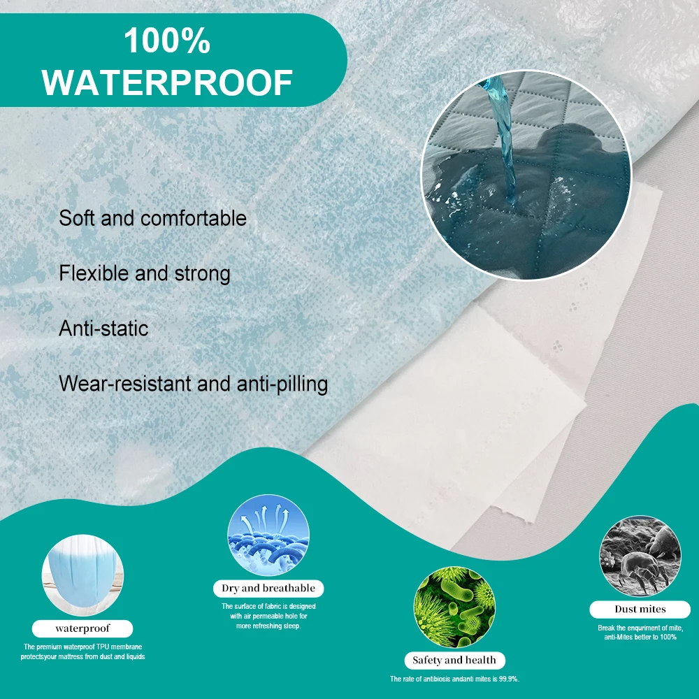Hot Sales Wholesale Mattress Cover Waterproof Bed Protector Soft Breathable Mattress Protector Pad