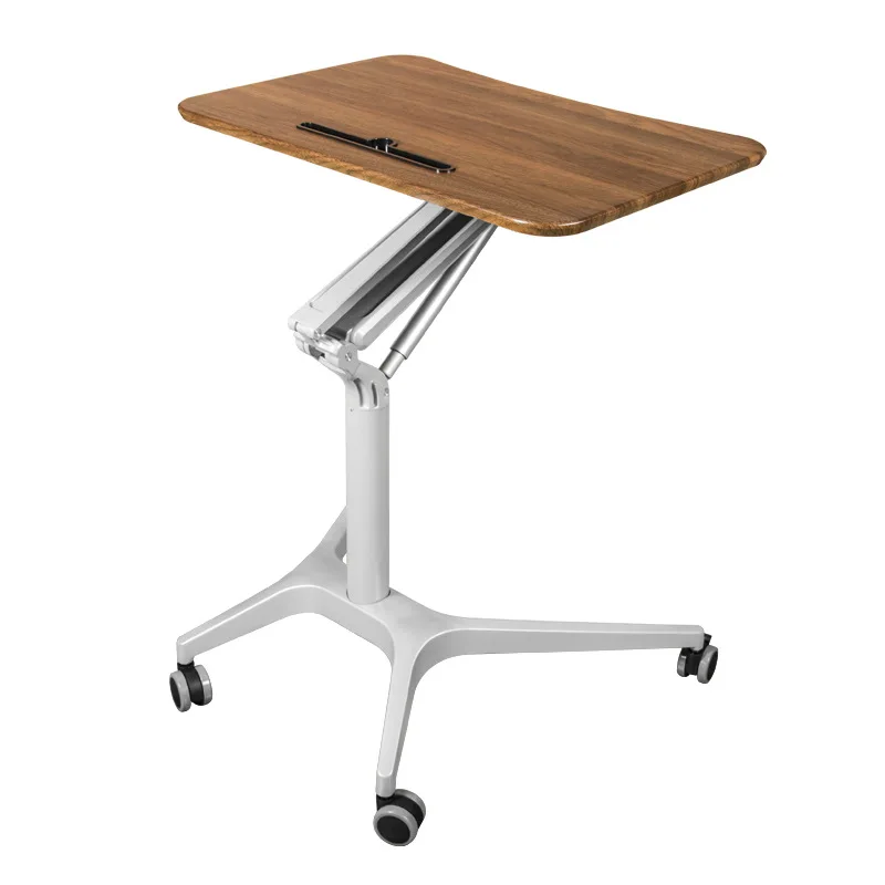 Rolling Standing Desk Height Adjustable Mobile Stand Up Computer Tilt Top Desks Laptop Stand for Small Spaces