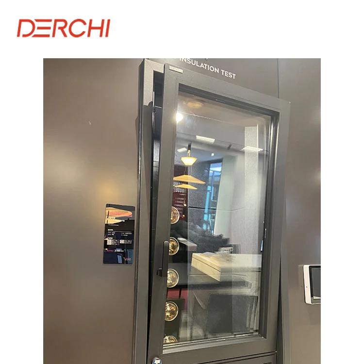 DERCHI NFRC AS2047 Exterior hurricane impact tilt and turn window double triple glazed noiseless aluminum casement windows