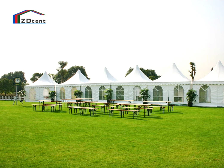 White Party High Peak Waterproof Pagoda Tent For Outdoor Events