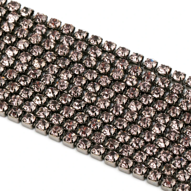 Wholesale Rhinestone Brass Cup Chain For Jewelry Garment Decoration Accessories Gold Ab Crystal Glass Rhinestone Trimming