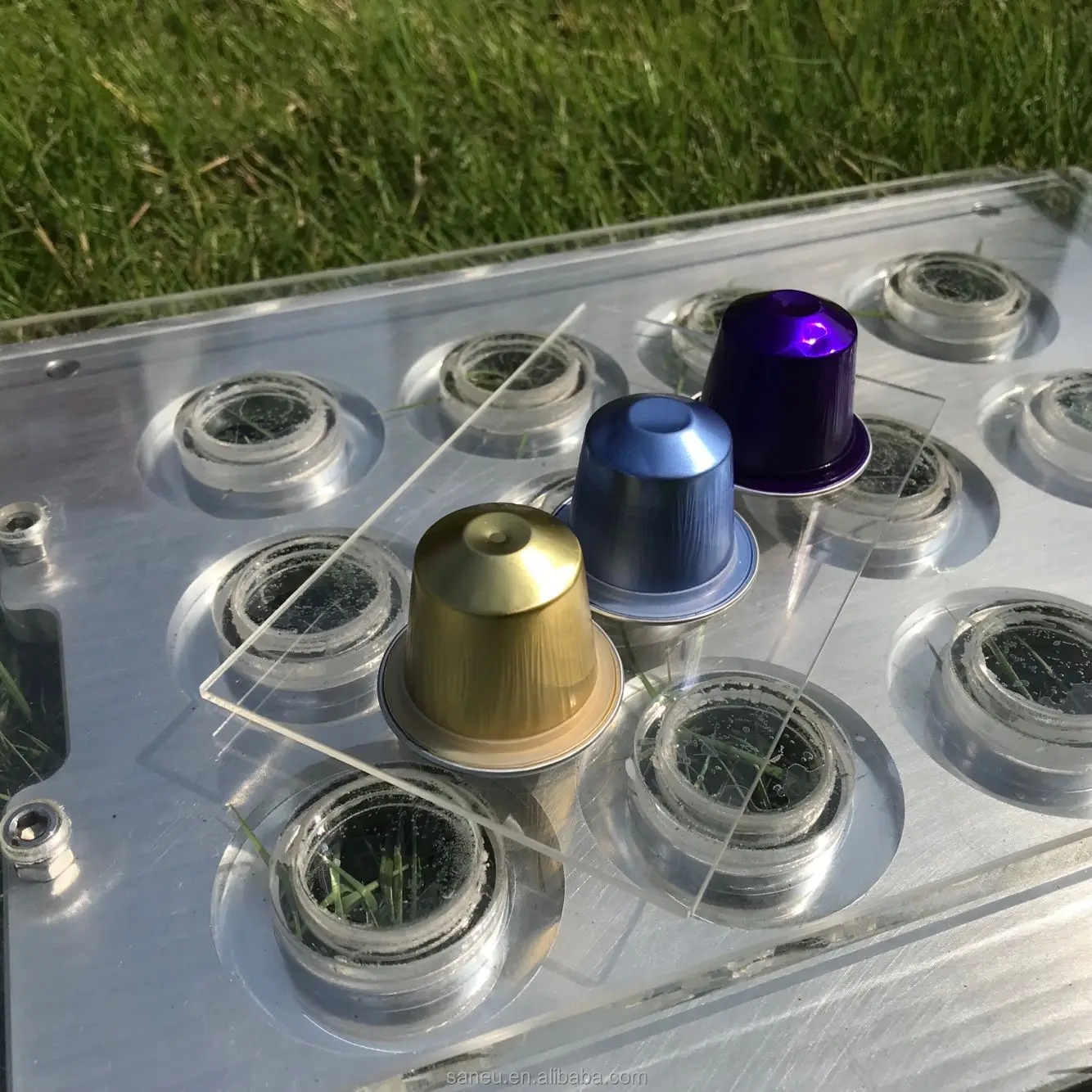 37 mm 12 holes Nespresso Filling Board Aluminum Nespresso Capsules For Foard Organic Glass Press Plates Filling Coffee Powder