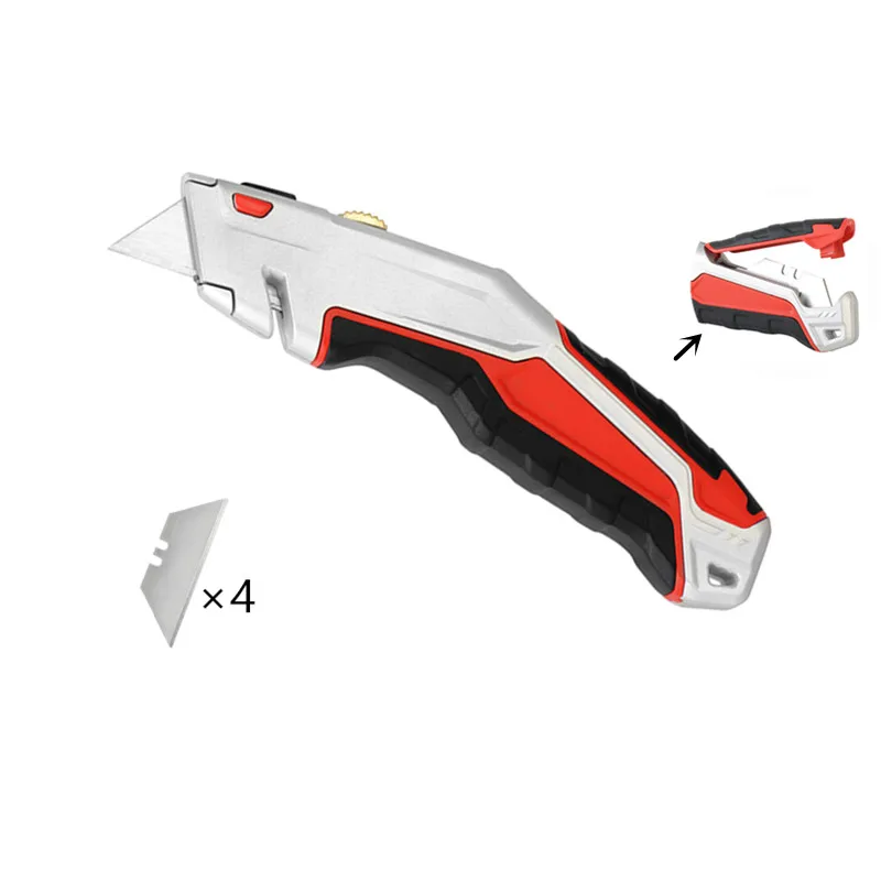 2020 Amazon top seller T style retractable heavy duty safety blade cutter aluminum utility knife