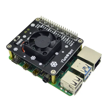  Плата расширения охлаждающего вентилятора Raspberry Pi GPIO со светодиодной подсветкой совместимая с 4B/3B