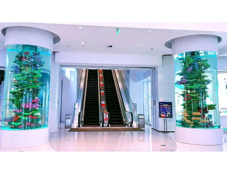 China High Quality Wholesale Customized Acrylic Cylinder Tanks Fish Aquarium Large