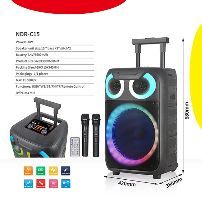 OEM speaker laptop friendly super bass portable double tws loud bass speaker pa system outdoor concert sound system
