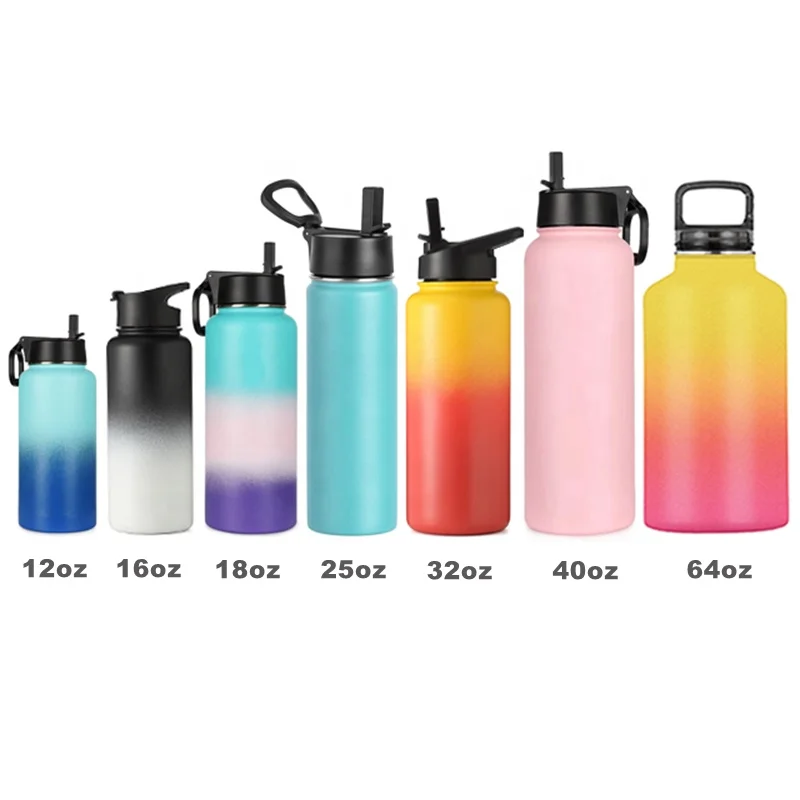 Заводская поставка Премиум 18oz 32oz 40oz Двойная Стенка нержавеющая сталь 304 Изолированная бутылка для воды с различными крышками