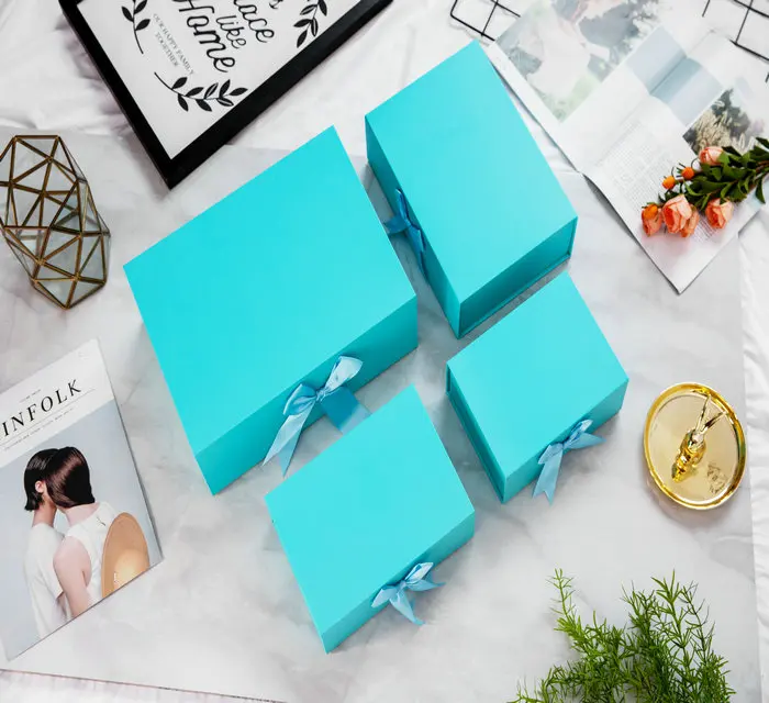 Small gift boxes with lid black blue pink color for gifts art packging cardboard box