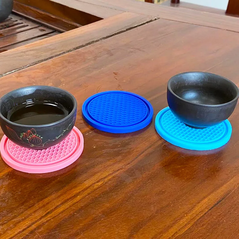 Custom Wholesale Rubber Cheap Creative Insulated Round Blank Sublimation Water Absorbent Drink Silicone Car Coasters