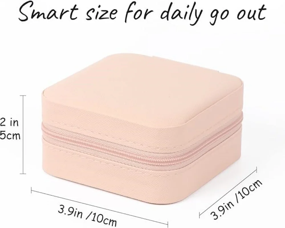 Small Jewelry Box Black Mini Travel Jewelry Case Portable Faux Leather Storage Jewelry ring Boxes Earring