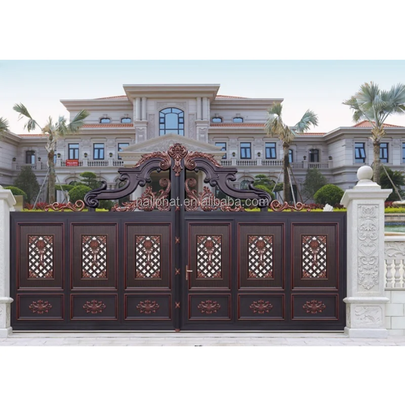 Customization Cast Aluminium Sliding Fence Gate Automatic Turning Sliding Gates Electric Gates