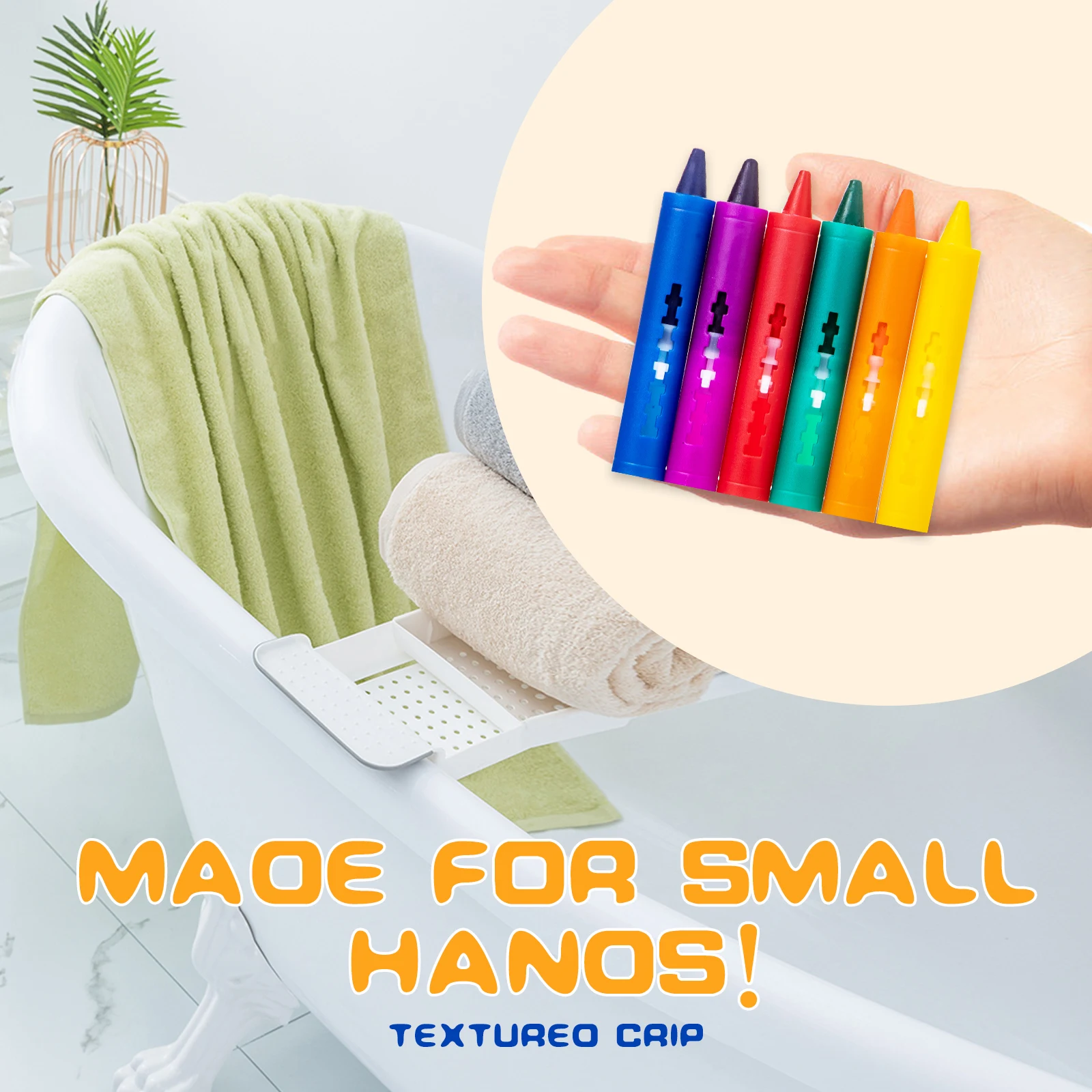 6 Colors Wholesale Bathroom Crayons Washable And Easy To Clean Colored Crayons Suitable For Children Bath Toys