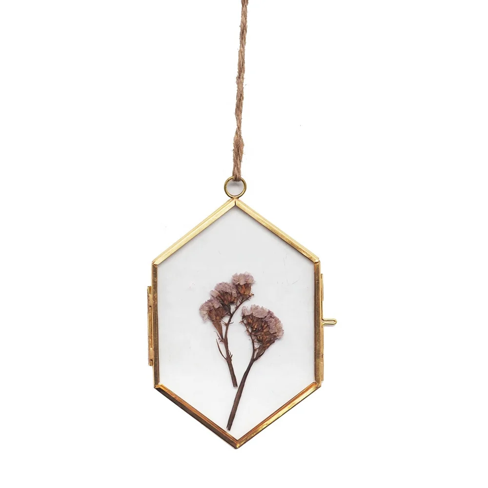 High quality wall hanging metal copper glass picture photo frames for home decor